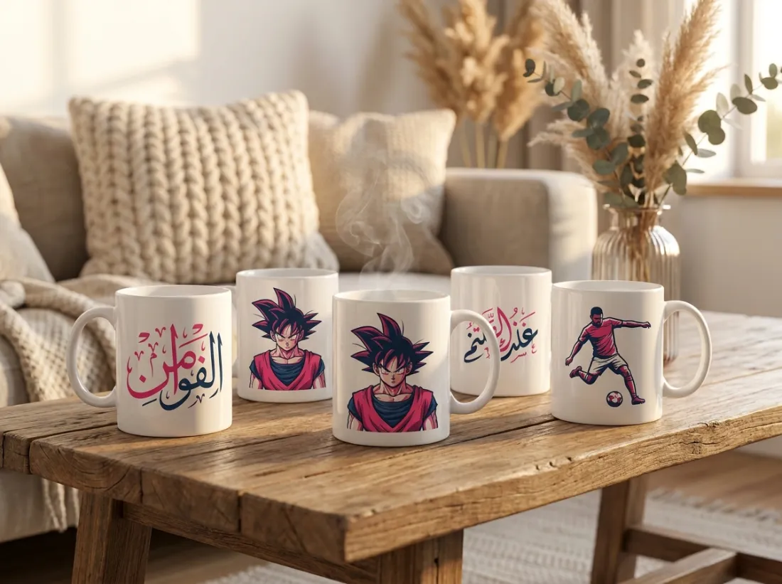 اكواب بتصاميم مطبوعة